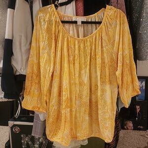 Michael Kors Yellow Floral Blouse